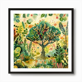 Illustration Of A Forest 1 Art Print