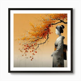 Geisha Creative Illustration Artwork 41 Art Print