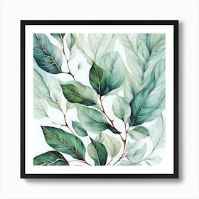 Boho leaves plant wall art Art Print