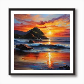 Sunset On The Beach 138 Art Print