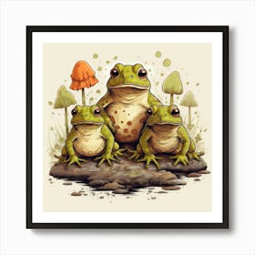 Toads Cartoon 1 Art Print