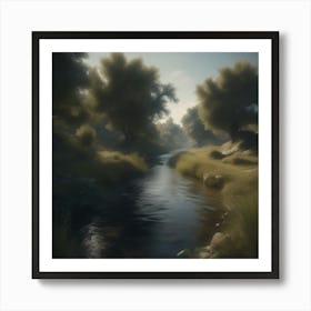 Stream In The Woods 34 Art Print