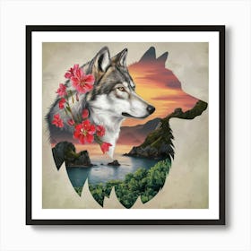 Wolf In The Sunset Affiche