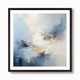 Soothing Symphony: Abstract Elegance in Beige Hues Art Print