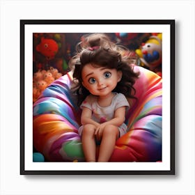 Shivangi Chavda An 3d Art Image Of A Fluffy Little Girl With Bi 87e70924 Fe75 4594 9e0c 4e2093042918 Art Print