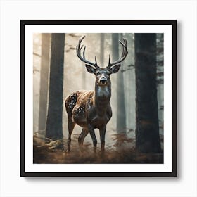 Deer In The Forest 231 Art Print