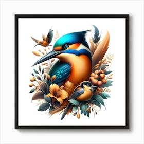 Kingfisher Bird Art Print