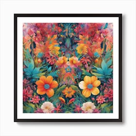 Flowers In The Garden 2 Art Print