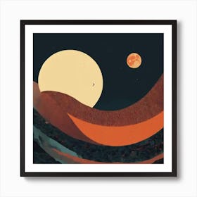 Moon And Stars 1 Art Print