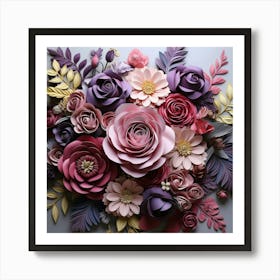 Paper Flower Bouquet 1 Art Print