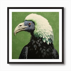 Ohara Koson Inspired Bird Painting California Condor 3 Square Art Print