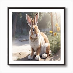 Rabbit In The Woods Art Print