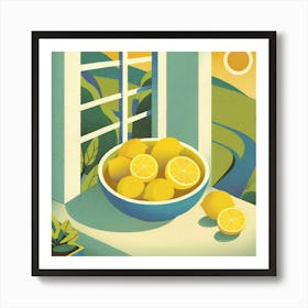 Lemons On The Window Sill Art Print