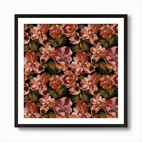 Rich Bronze Floral Art Print