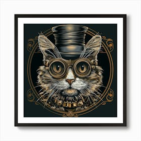 Steampunk Cat 31 Art Print