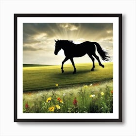 Horse In The Field 3 Art Print