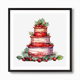 Christmas Cake Art Print