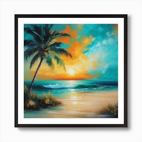 Sunset At The Beach 756 Art Print