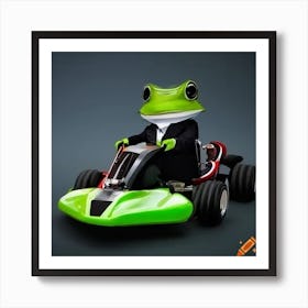 Craiyon 084101 A Frog In A Tuxedo Riding A Futuristic Kart Art Print
