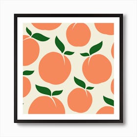 Peaches Square Art Print