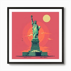 A Statue Of Liberty In New York Minimal Illustra 1719922963 4 Art Print