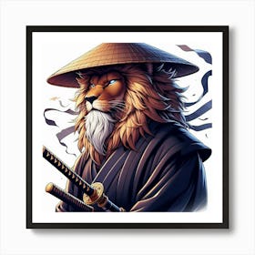 Lion Samurai Art Print