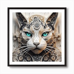 Steampunk Cat Art Print