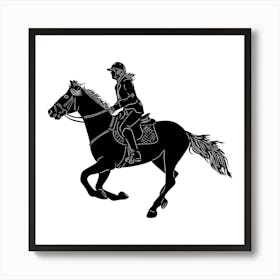 Equestrian Rider Silhouette Art Print