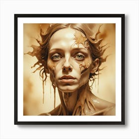 Woman Covered In Chocolate Art Print