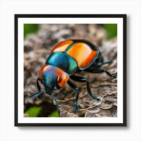 Beetle On Wood Art Print