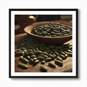 Green Beans In A Bowl Art Print