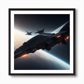 Spaceships In Space Poster