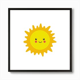 Cute sun printable art, smile sun print for Kids room, Sun poster, Kids playroom poster, Nursery sun wall art Downloadable file 4 Art Print