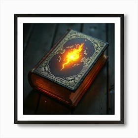 A Mysterious Old Book With A Glowing, Animated Cover 1 Art Print