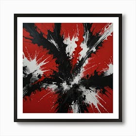 Abstract Black And Red Painting Art Print