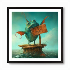 Creature Offers Free Hugs Art Print