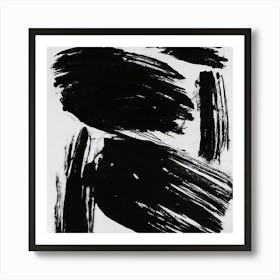 'Black Strokes' Art Print