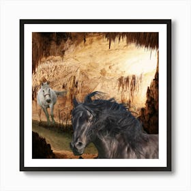 Horse In Cave 2 Art Print