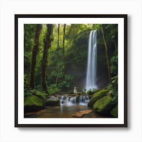 Waterfall In The Rainforest Art Print