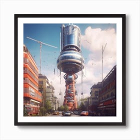 Professorhead Telecom Tower London In A Hyper Real Style 1 Art Print