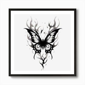 Butterfly With Flames Art Print