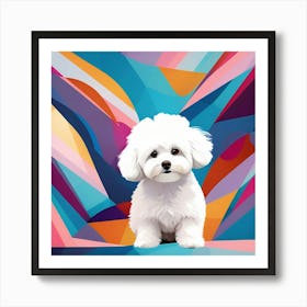 Abstract modernist Bichon Frise dog Art Print