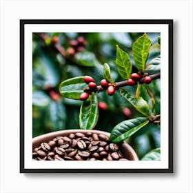 Coffee Beans In A Bowl Art Print