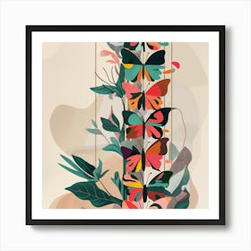 Butterflies On A Branch 9 Poster