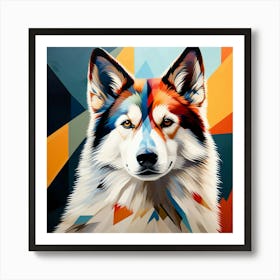 Abstract modernist husky dog 1 Art Print