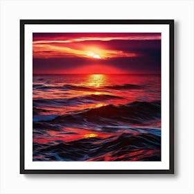 Sunset Over The Ocean 204 Art Print