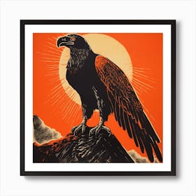 Retro Bird Lithograph California Condor 1 Art Print