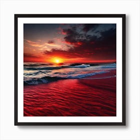 Sunset On The Beach 506 Art Print