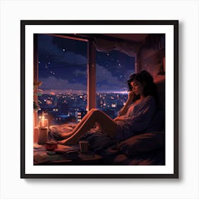 Lofi Chill Vibes Late Night Art Print