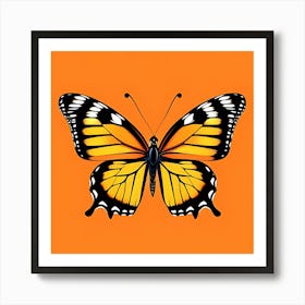 Butterfly On Orange Art Print